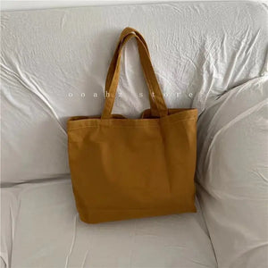 Shoulder Bags Women Large Capacity Canvas Casual Tote Solid Students All-match C