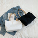 Canvas Casual Tote Bag Women Large Capacity Shoulder Bag