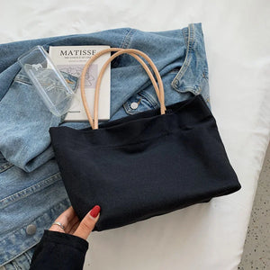 Canvas Casual Tote Bag Women Large Capacity Shoulder Bag