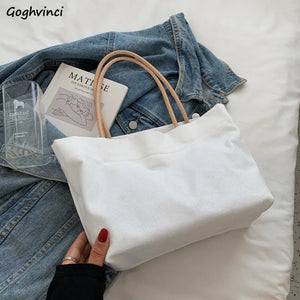 Canvas Casual Tote Bag Women Large Capacity Shoulder Bag