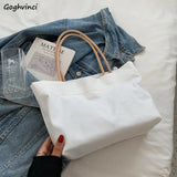 Canvas Casual Tote Bag Women Large Capacity Shoulder Bag