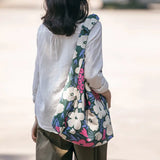 Canvas Floral Print Harajuku Female Shoulder Bag