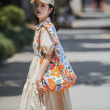 Canvas Floral Print Harajuku Female Shoulder Bag