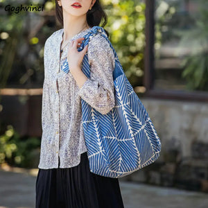 Canvas Floral Print Harajuku Female Shoulder Bag