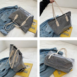 Plaid Summer Transparent Beach Holiday Handbags Harajuku Portable