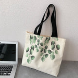 Women Shoulder Bag Leaves Print Harajuku Big Totes
