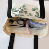 Women Shoulder Bag Leaves Print Harajuku Big Totes