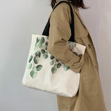 Women Shoulder Bag Leaves Print Harajuku Big Totes
