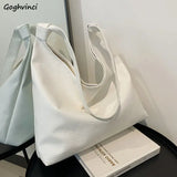 Large Capacity Single Strap Tote Soft PU Leather Shoulder Bag