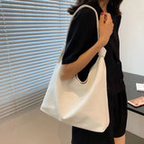 Large Capacity Single Strap Tote Soft PU Leather Shoulder Bag