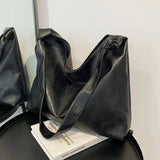 Large Capacity Single Strap Tote Soft PU Leather Shoulder Bag