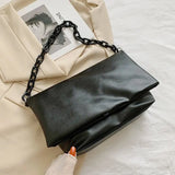 Women Large Capacity PU Leather Shoulder Bag Chain Tote All-match Ulzzang Candy
