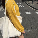 Large Capacity Canvas Shoulder Bag Zipper Handbag