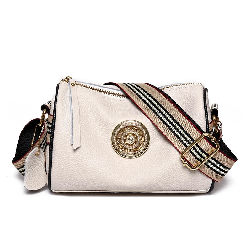 Shoulder Bags Women Leather Handbags Spin Luck Metal Soft Messenger Bag