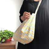Lemon-printed Shoulder Bag Women Cotton Big Capacity Satchel