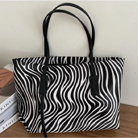 Leopard Shoulder Bag Women High Street Underarm PU Tote Handbag