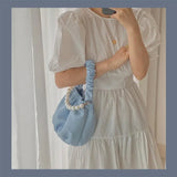 Shoulder Bags Women Bucket Bag Soft PU Leather Pearls Cross-body Handbags