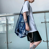 Mesh Casual Transparent Underarm Bag Womens Shopping Large Capacity