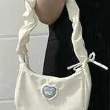 Nylon Cartoon Rabbit Shoulder Bag Girls Lace Zipper Ins Retro