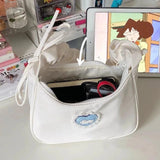 Nylon Cartoon Rabbit Shoulder Bag Girls Lace Zipper Ins Retro
