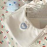 Nylon Cartoon Rabbit Shoulder Bag Girls Lace Zipper Ins Retro