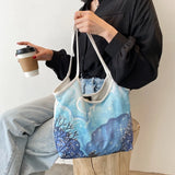 Shoulder Bags Women Oil Painting Landscape Canvas Bag Large Capacities