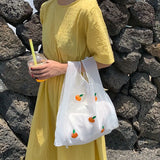 Organza Transparent Fruit Embroidery Shoulder Bag Women