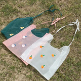 Organza Transparent Fruit Embroidery Shoulder Bag Women