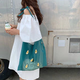 Organza Transparent Fruit Embroidery Shoulder Bag Women