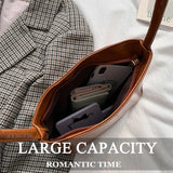 Shoulder Bags Women PU Underarm All-match Spring Bag Vintage Solid Retro