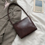 Shoulder Bags Women PU Underarm All-match Spring Bag Vintage Solid Retro