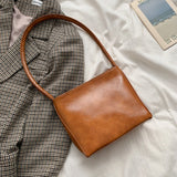 Shoulder Bags Women PU Underarm All-match Spring Bag Vintage Solid Retro