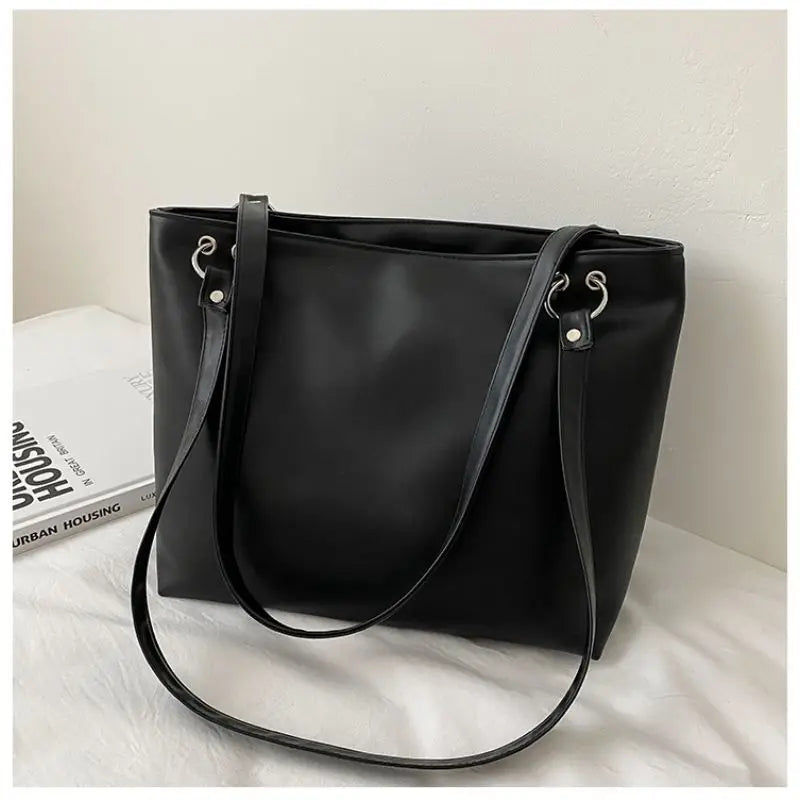 Women PU Leather Shoulder Bag Large Tote Underarm OL Office