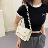 Shoulder Bags Women PU Leather Cross-body Chain Underarm Handbags Female