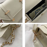 Shoulder Bags Women PU Leather Cross-body Chain Underarm Handbags Female
