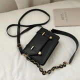 Shoulder Bags Women PU Leather Cross-body Chain Underarm Handbags Female