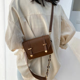Shoulder Bags Women PU Leather Cross-body Chain Underarm Handbags Female