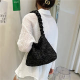 Women's PU Leather Shoulder Bag Large Capacity Solid Summer Handbag