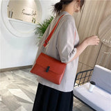 Shoulder Bags Women PU Leather Single-shoulder Office Ladies Solid Flap-bag