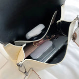 Shoulder Bags Women PU Leather Single-shoulder Office Ladies Solid Flap-bag
