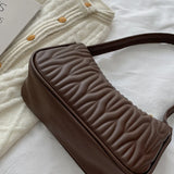 Shoulder Bags Women PU Leather Solid Office Ladies Underarm Bag All-match
