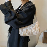 Shoulder Bags Women PU Leather Solid Office Ladies Underarm Bag All-match