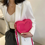 Shoulder Bags Women PU Leather Thread Sweet Solid Cross-body Heart-shaped