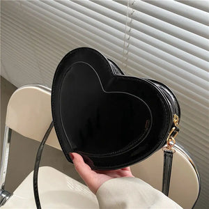 Shoulder Bags Women PU Leather Thread Sweet Solid Cross-body Heart-shaped