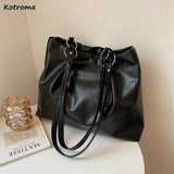 Shoulder Bags Women PU Leather Zipper Underarm Bucket Bag Texture Soft