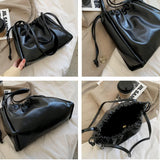 Shoulder Bags Women PU Drawstring Casual Underarm All-match Handbags