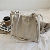 Shoulder Bags Women PU Drawstring Casual Underarm All-match Handbags