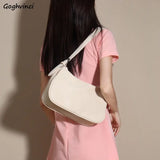 Shoulder Bags Women PU Solid Leisure All-match Style OL Ins Underarm Handbags