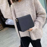 Shoulder Bags Women PU Vintage High Street Solid OL Retro Shopping Flap-bag