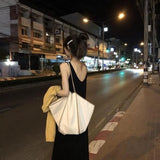 Canvas Shoulder Bag Women Patchwork Office Ladies Tote Handbag